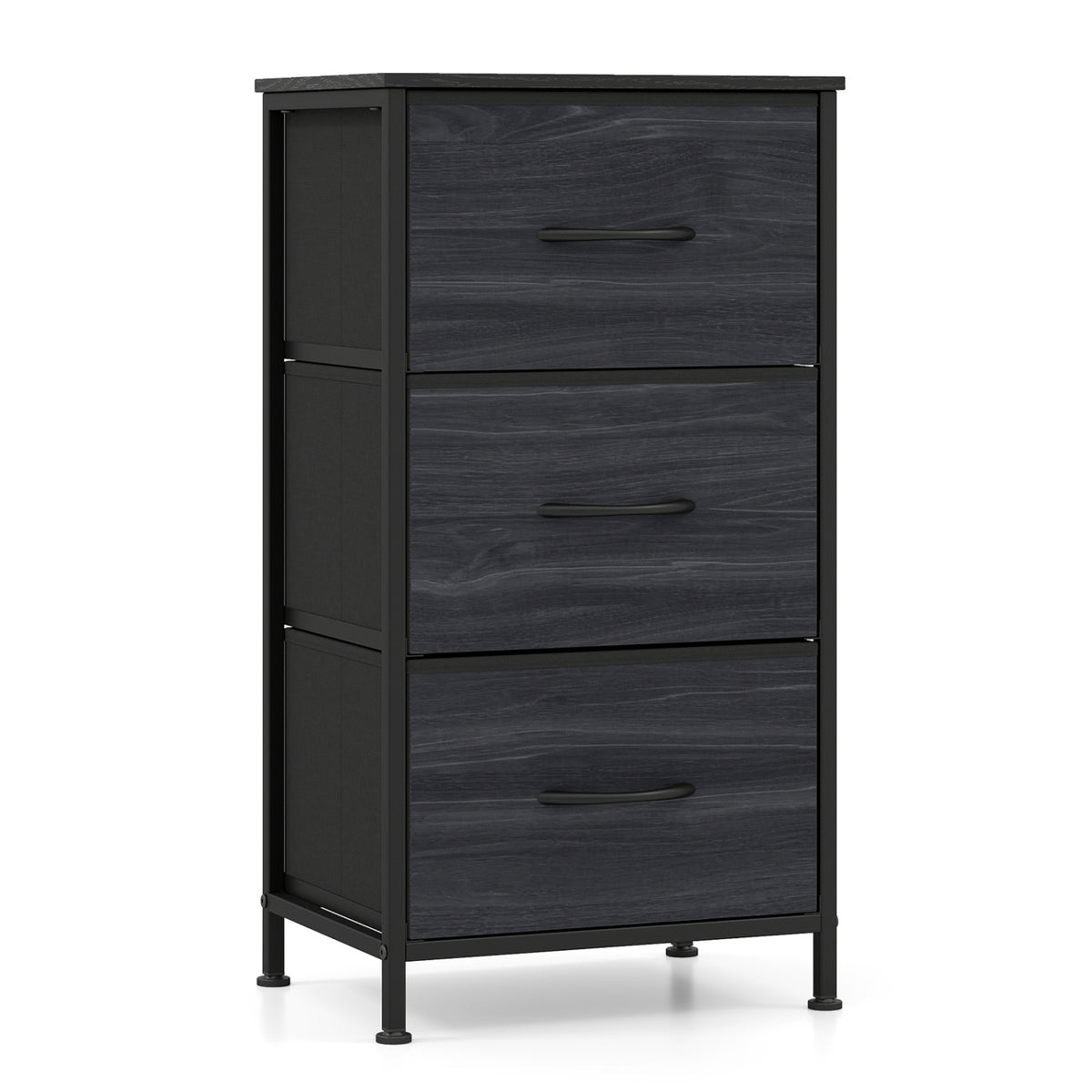 Fabric Dresser Nightstand - Black (min order qty 2)-Dressers & Chests-DECOROLALA