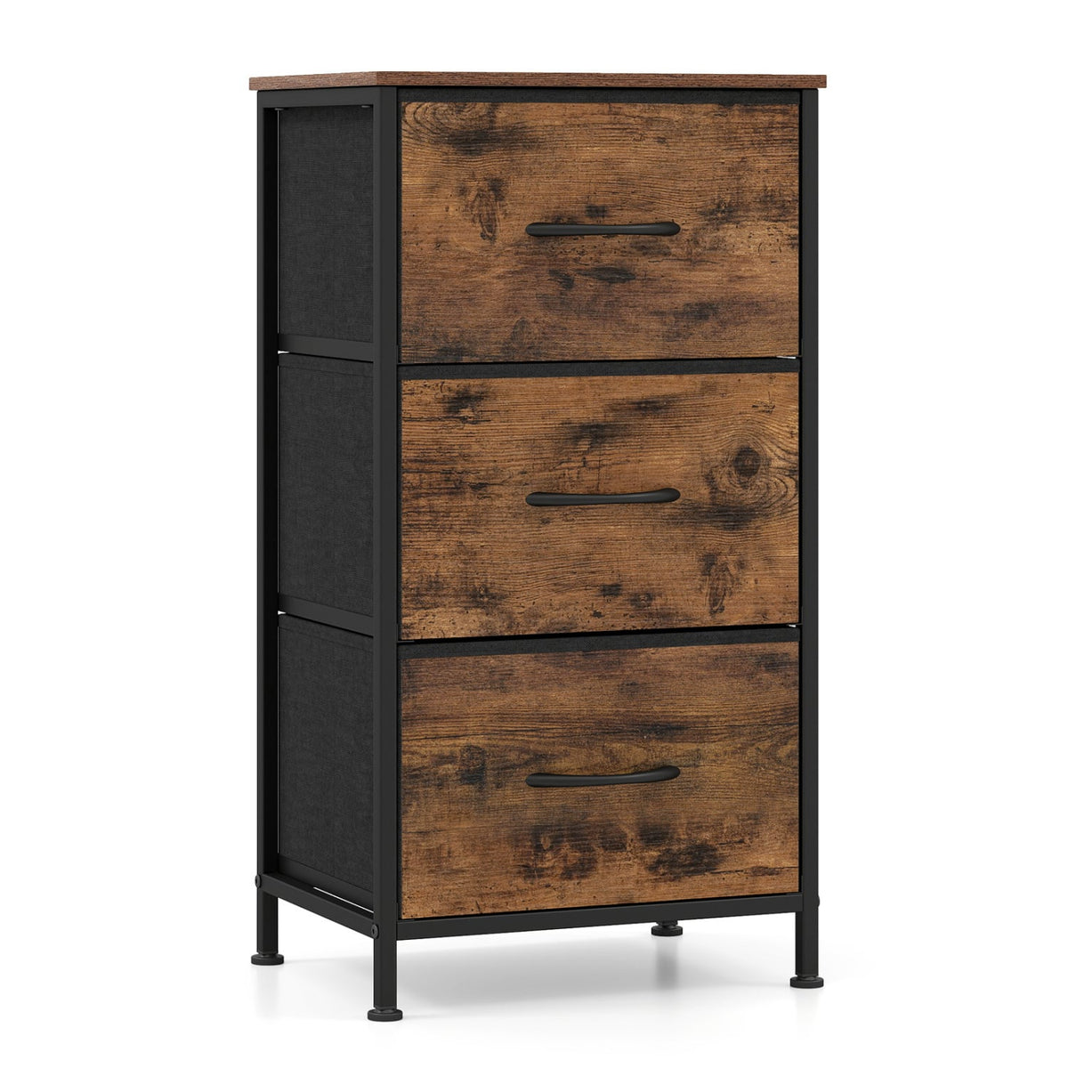 Fabric Dresser Nightstand - Brown (min order qty 2)-Dressers & Chests-DECOROLALA