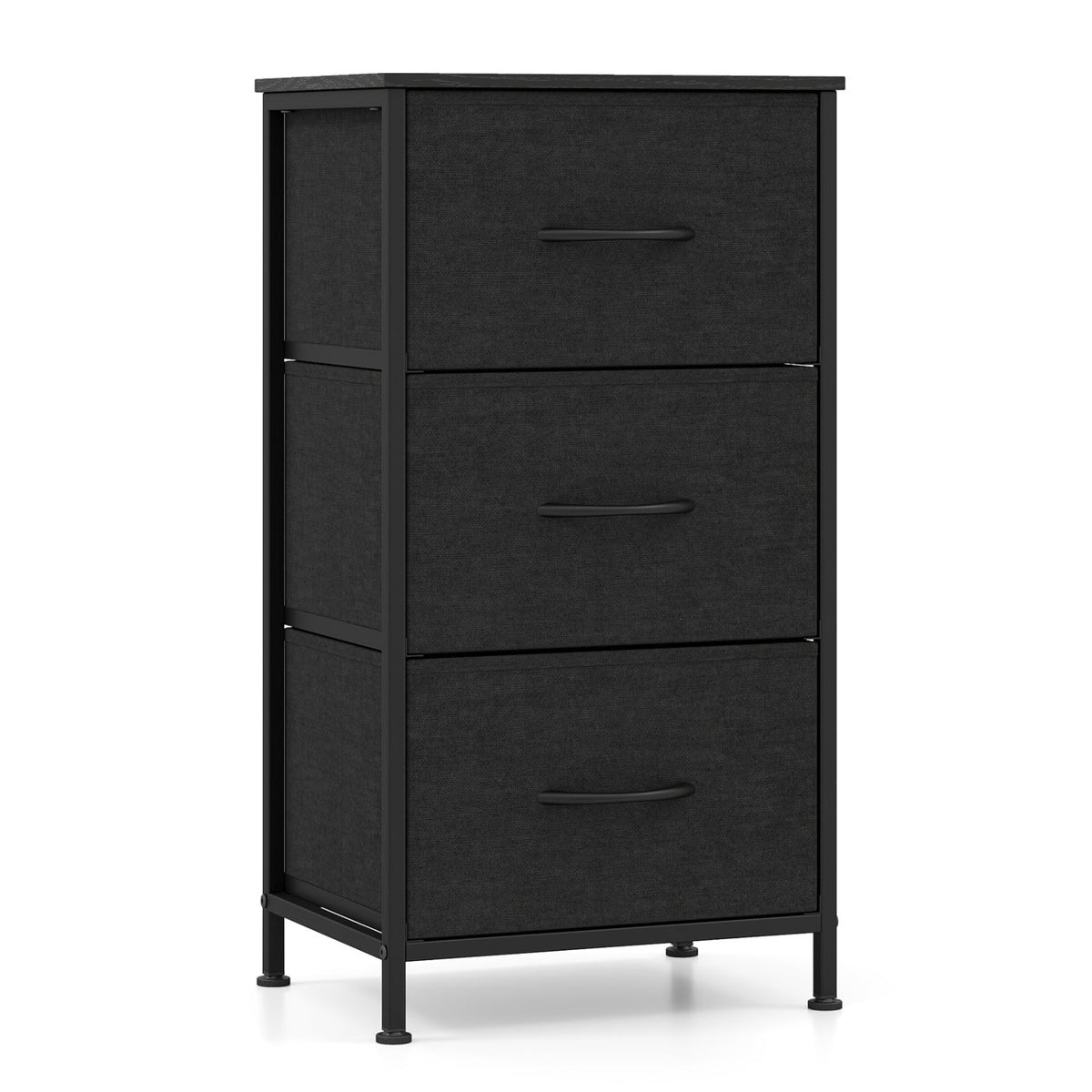 Fabric Dresser Nightstand - Dark Black (min order qty 2)-Dressers & Chests-DECOROLALA