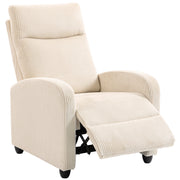 Fabric Recliner Chair Manual Beige Corduroy-DECOROLALA