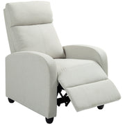 Fabric Recliner Chair Manual Cream White-DECOROLALA