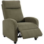 Fabric Recliner Chair Manual Dark Green Corduroy-DECOROLALA