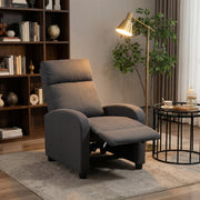 Fabric Recliner Sofa, Single Reclining Chair, Dark Grey, 135¡ Recline, Padded Seat-DECOROLALA