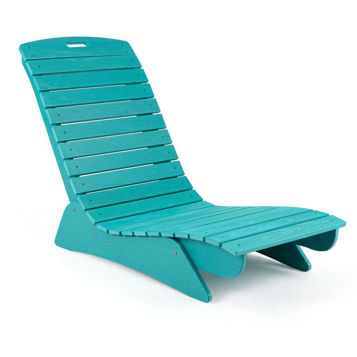 Fade-Resistant Outdoor Lounger with Contoured Shape for Deck Poolside-Turquoise-Outdoor Chaise Lounges-DECOROLALA
