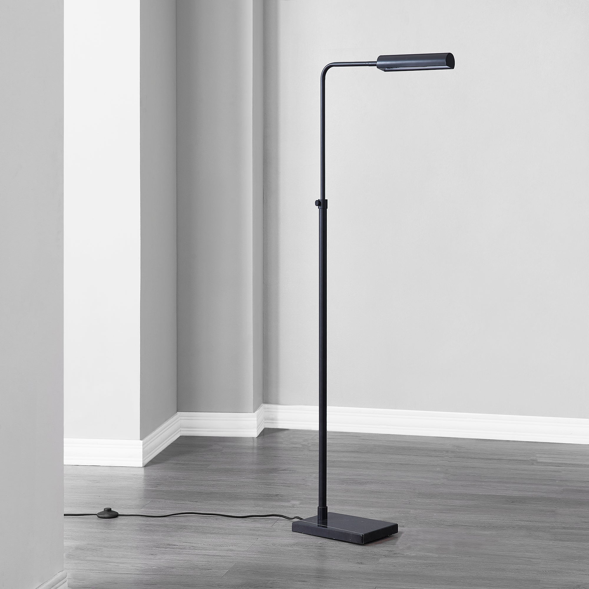 Fadia 60" Adjustable Floor Lamp, Matte Black-Floor Lamp-DECOROLALA