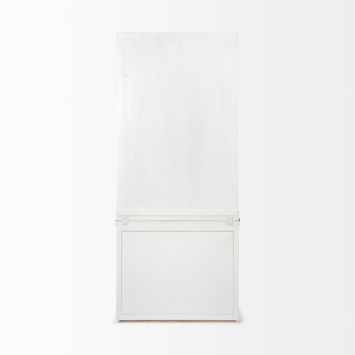 Fairview I White and Medium Brown Wood Three Shelf Shelving Unit-Shelving-DECOROLALA