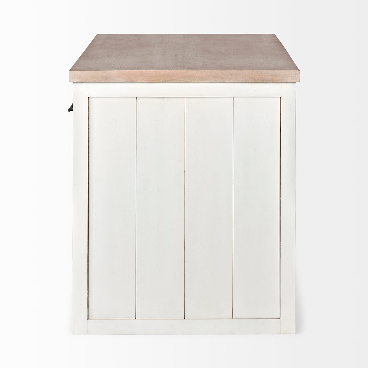 Fairview II White and Brown Two-Tone Stain Solid Wood Kitchen Island-Kitchen Islands-DECOROLALA