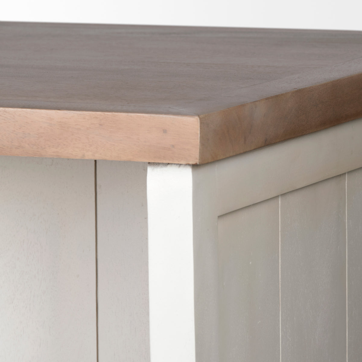 Fairview II White and Brown Two-Tone Stain Solid Wood Kitchen Island-Kitchen Islands-DECOROLALA