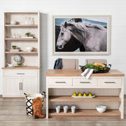 Fairview II White and Brown Two-Tone Stain Solid Wood Kitchen Island-Kitchen Islands-DECOROLALA