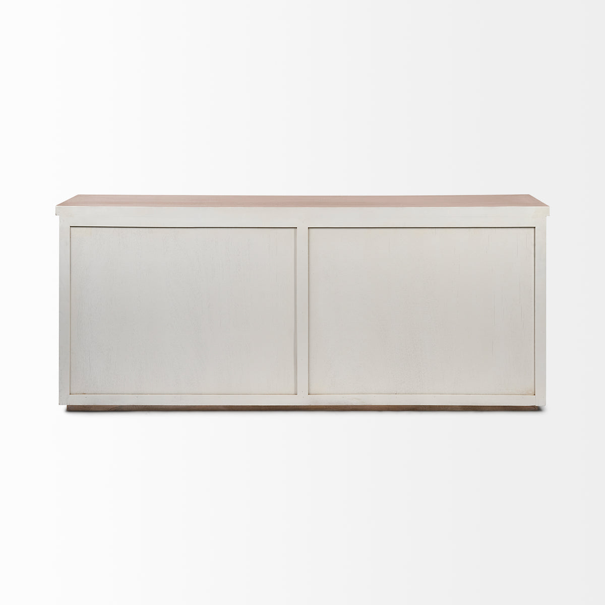 Fairview III Solid Wood Brown Top & White Frame 4 Cabinet Door Sideboard-Sideboards & Buffets-DECOROLALA
