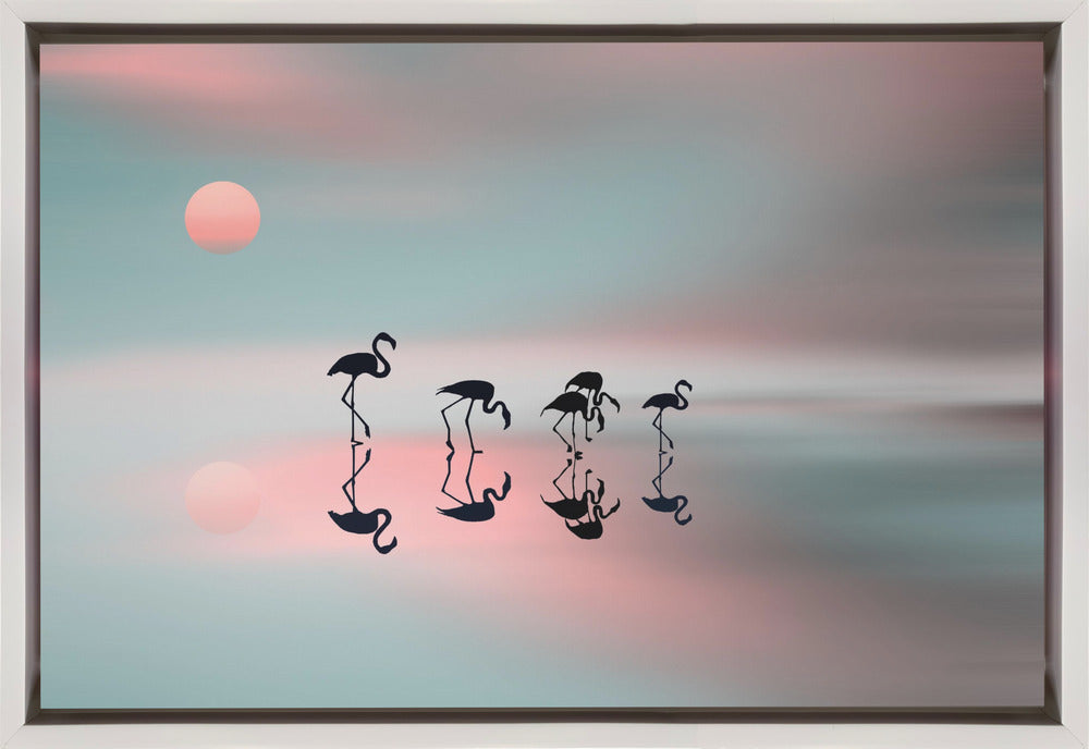 Family flamingos.-Canvas Print-DECOROLALA