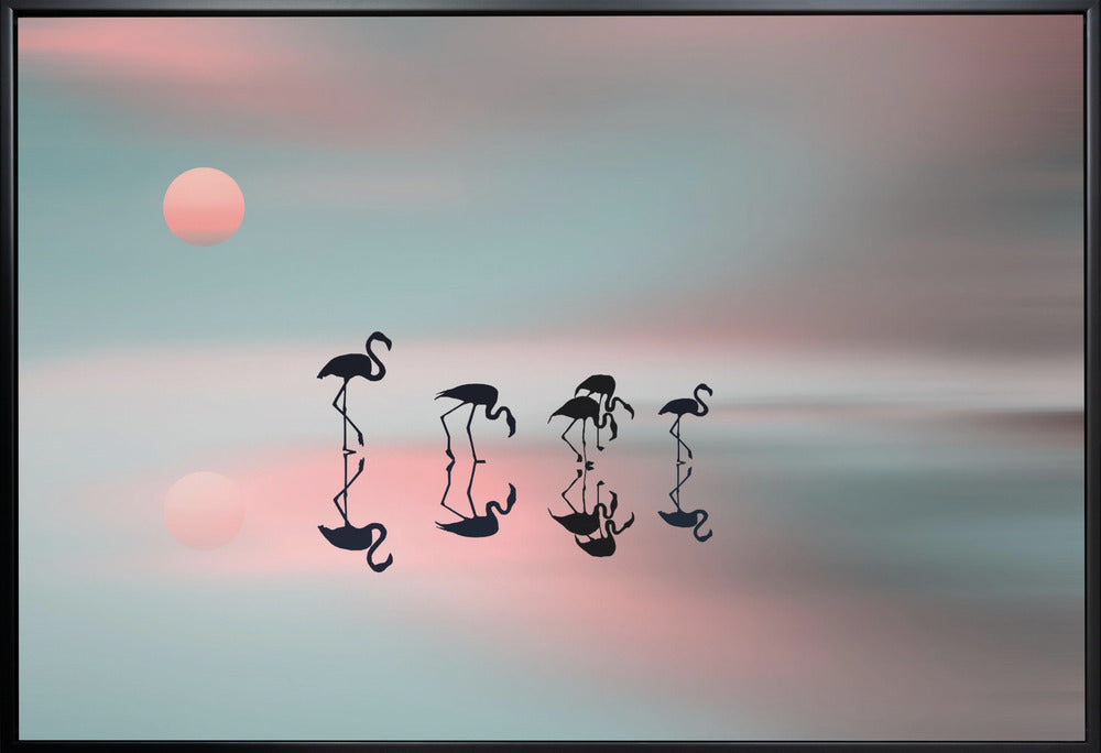 Family flamingos.-Canvas Print-DECOROLALA