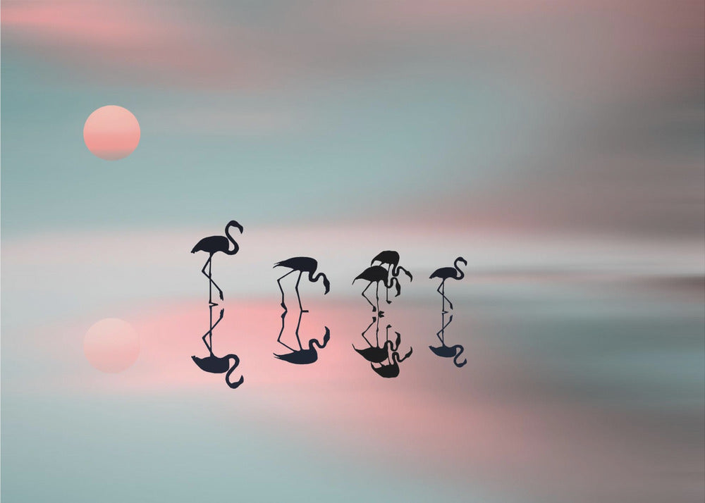 Family flamingos.-Canvas Print-DECOROLALA