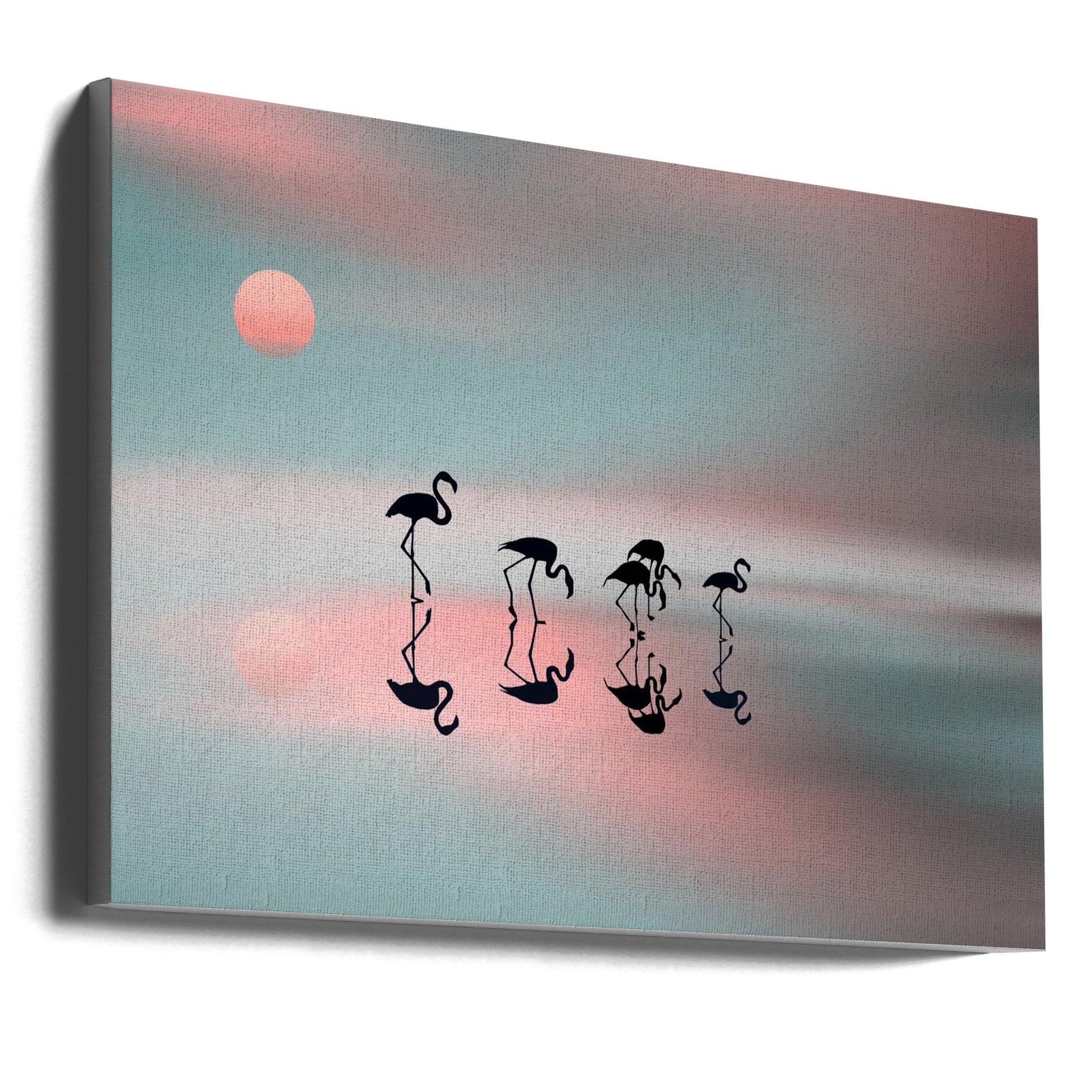 Family flamingos.-Canvas Print-DECOROLALA