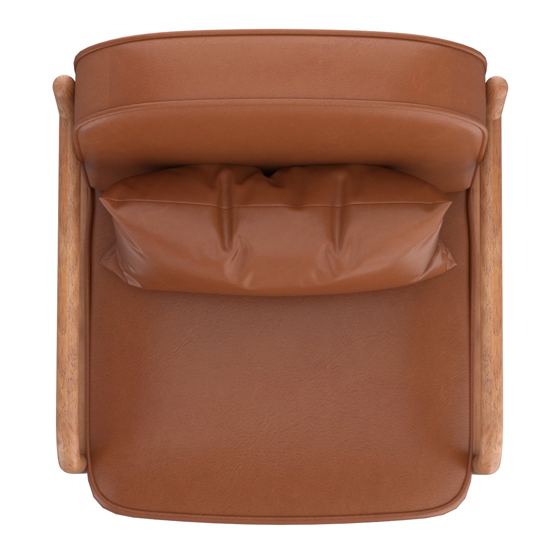 Fani Accent Chair - Saddle PU Leather Walnut Wood Frame-DECOROLALA