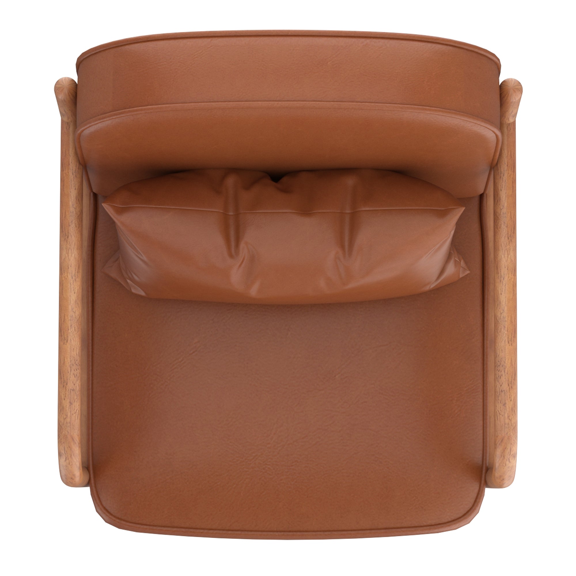 Fani Accent Chair - Saddle PU Leather Walnut Wood Frame-DECOROLALA