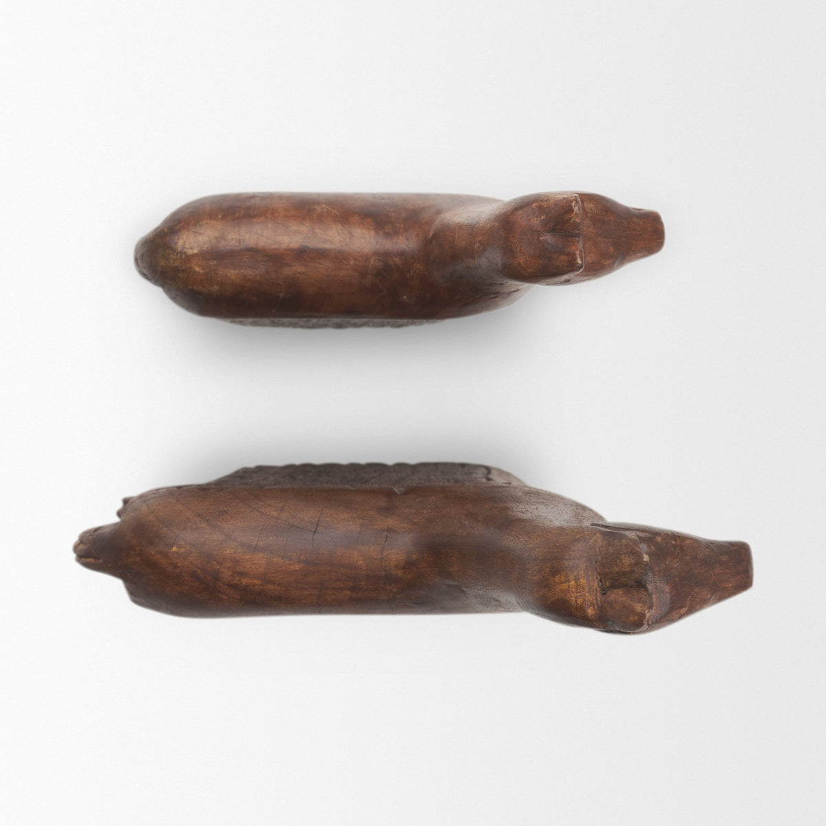 Farasi Medium Brown Wood Carved Horse Object (Set of 2)-Objects-DECOROLALA
