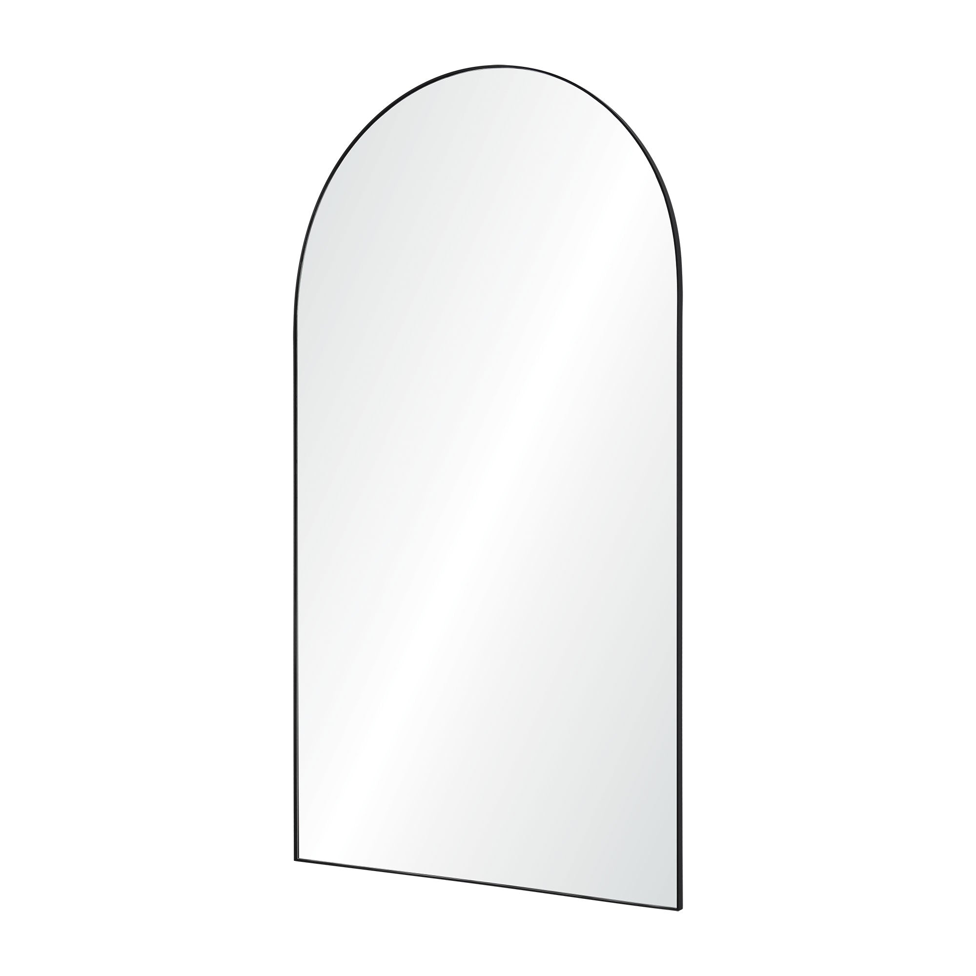 Farida 82" Tall Arch Full Length Mirror, Black-Full Length Mirror-DECOROLALA