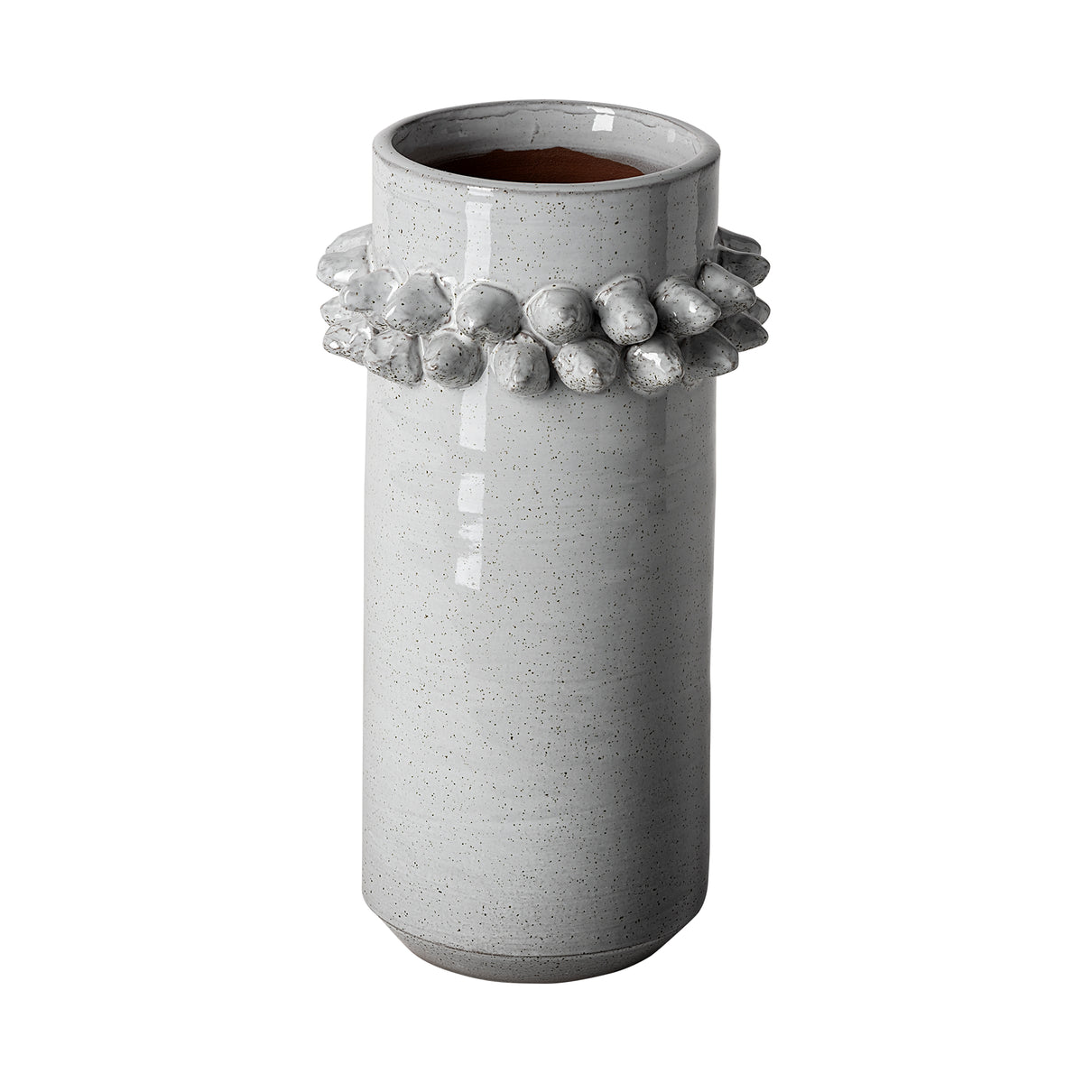 Farmhampton Large Gray Spoked Ceramic Vase-Vase-DECOROLALA