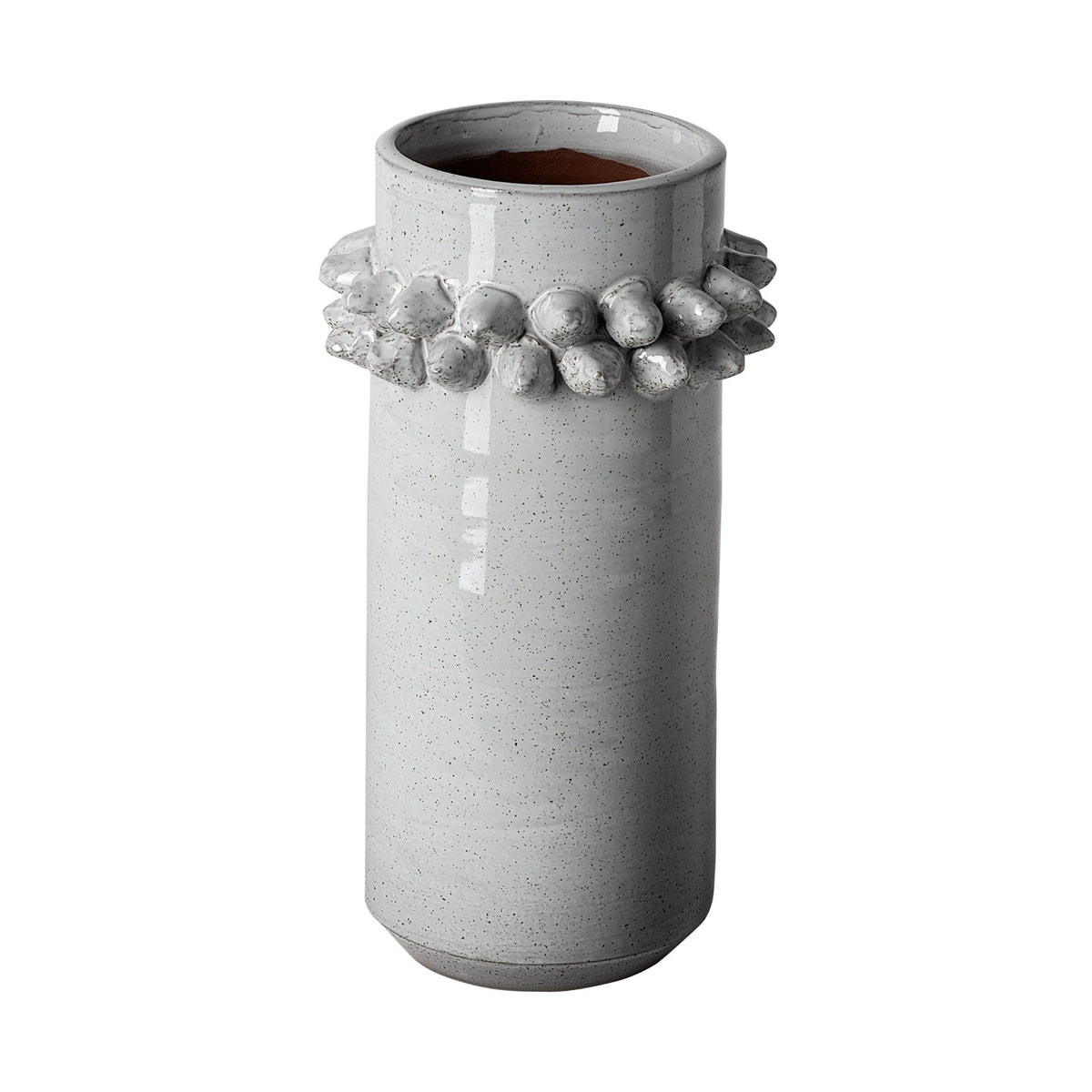 Farmhampton Large Gray Spoked Ceramic Vase-Vase-DECOROLALA