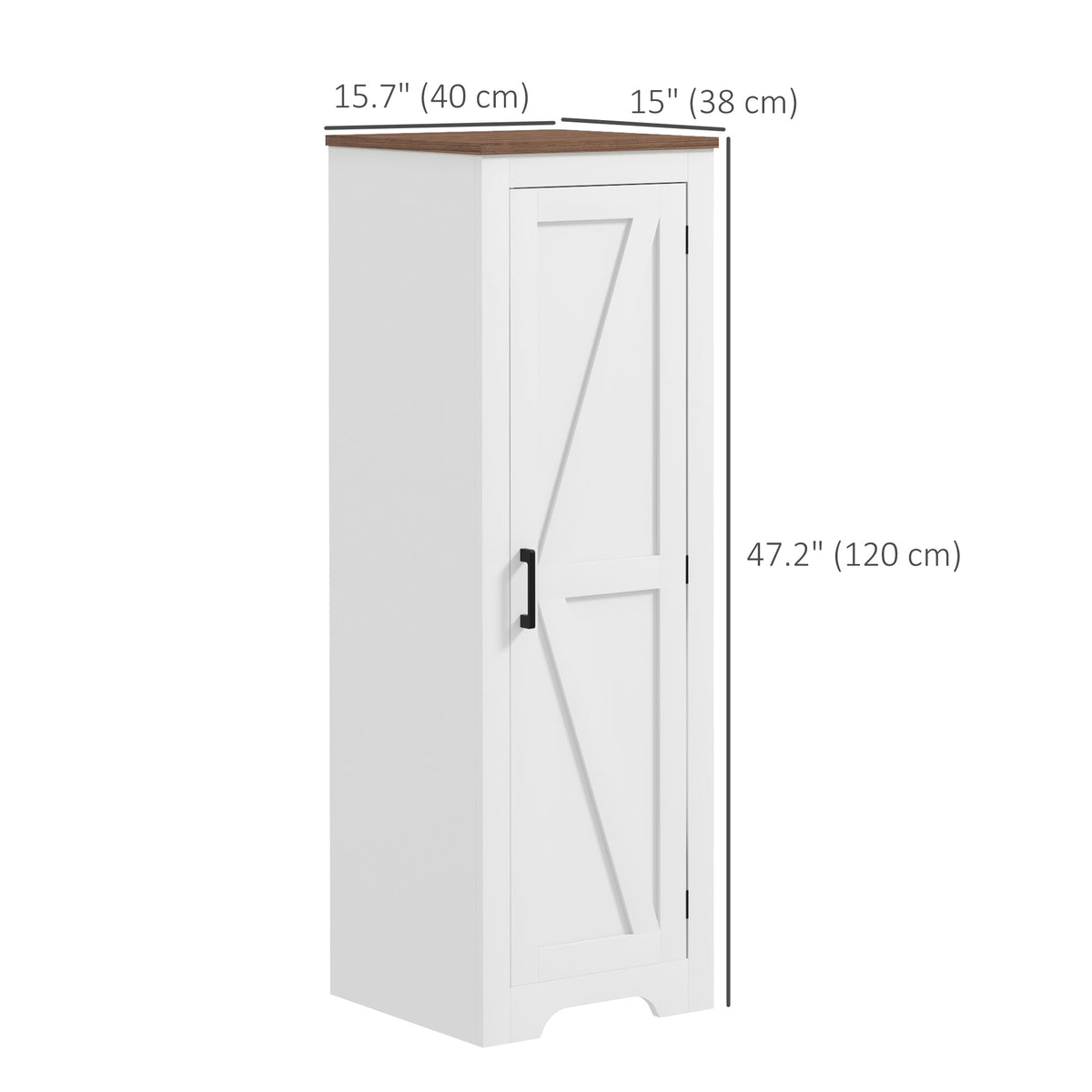 Farmhouse Barn Door Storage Cabinet - White 47" H-Home Furnishings > Storage & Organization > Storage Cabinets-DECOROLALA