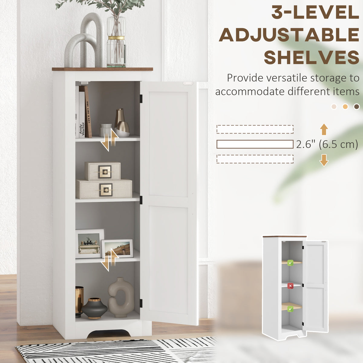 Farmhouse Barn Door Storage Cabinet - White 47" H-Home Furnishings > Storage & Organization > Storage Cabinets-DECOROLALA