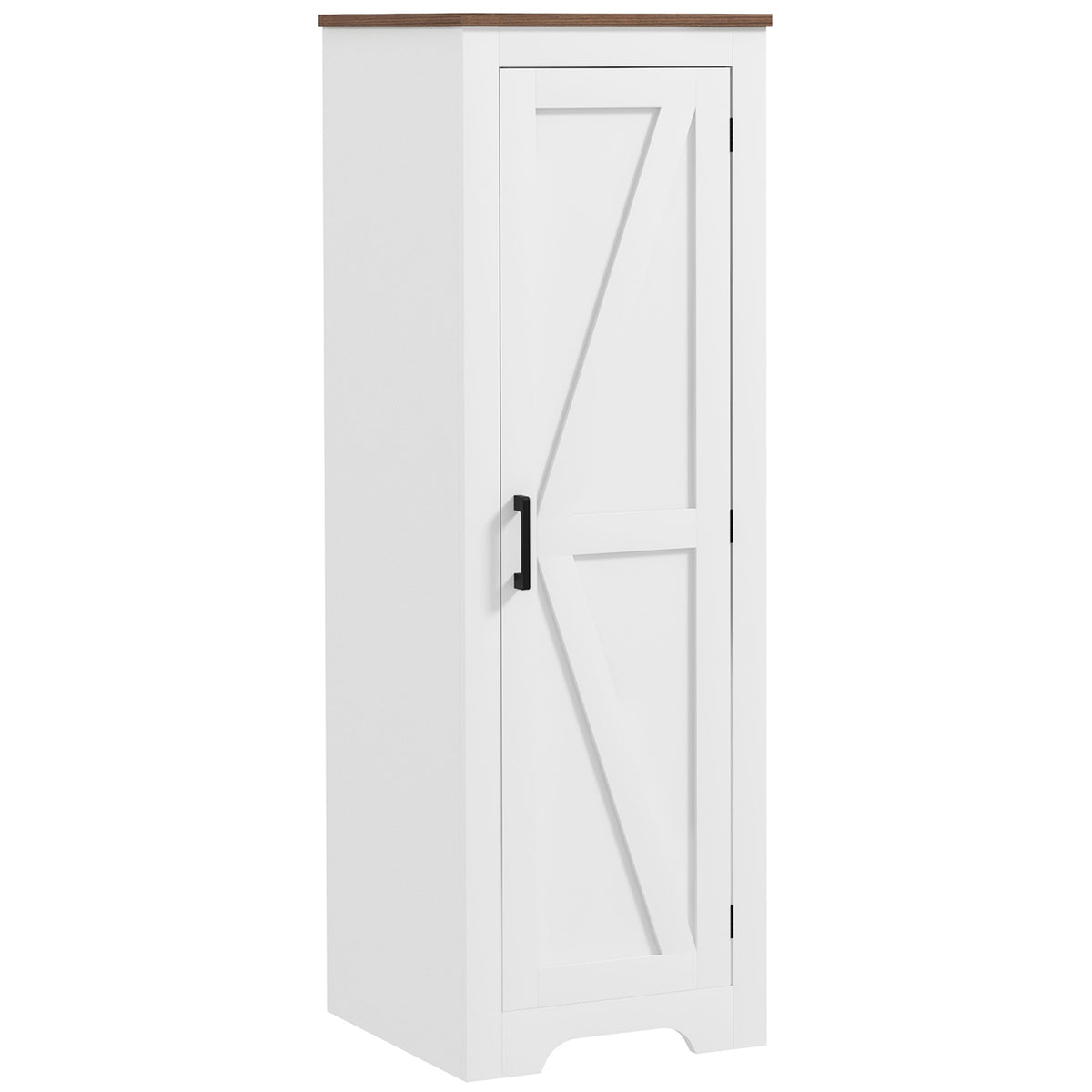 Farmhouse Barn Door Storage Cabinet - White 47" H-Home Furnishings > Storage & Organization > Storage Cabinets-DECOROLALA