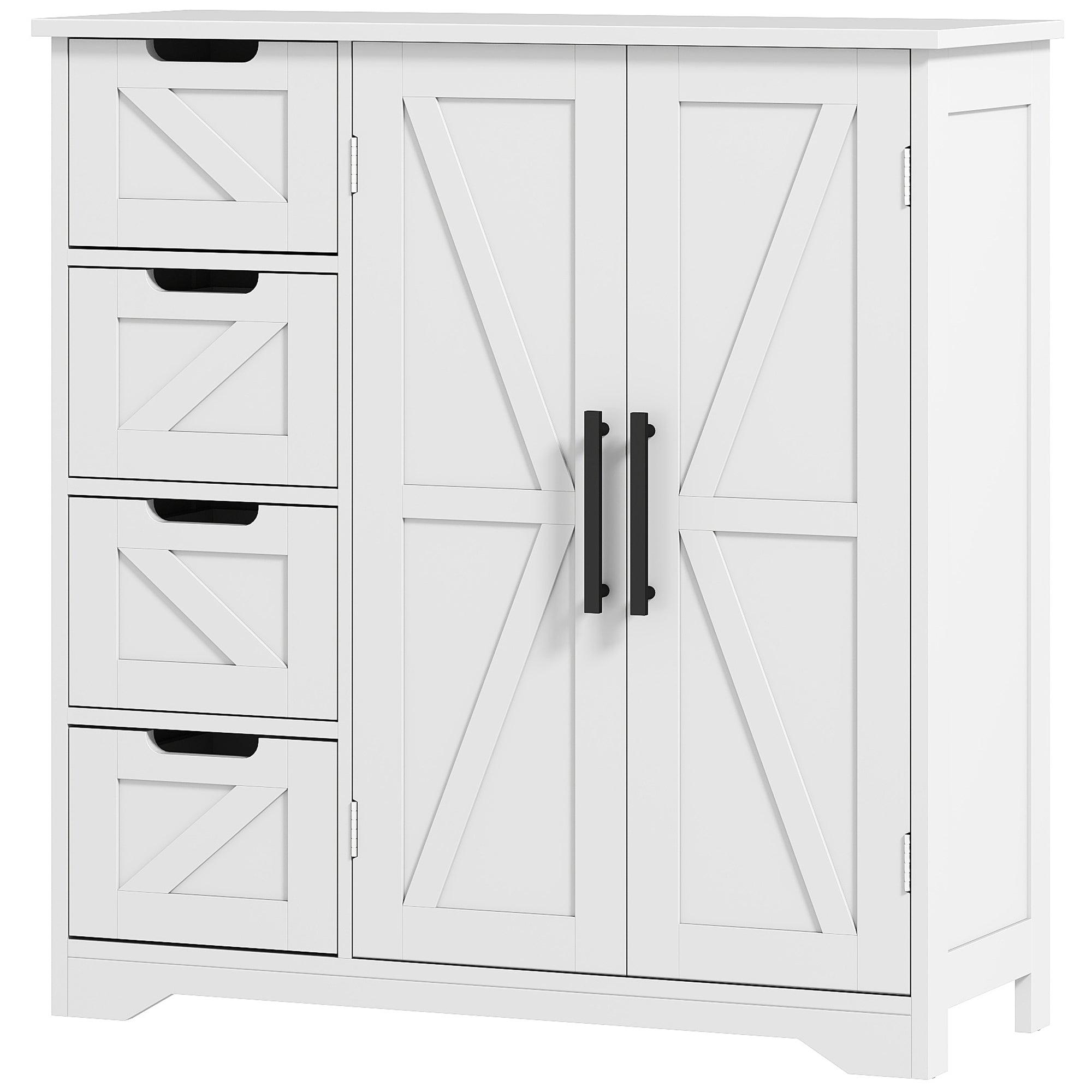 Farmhouse Bathroom Floor Cabinet - White 32" MDF-DECOROLALA