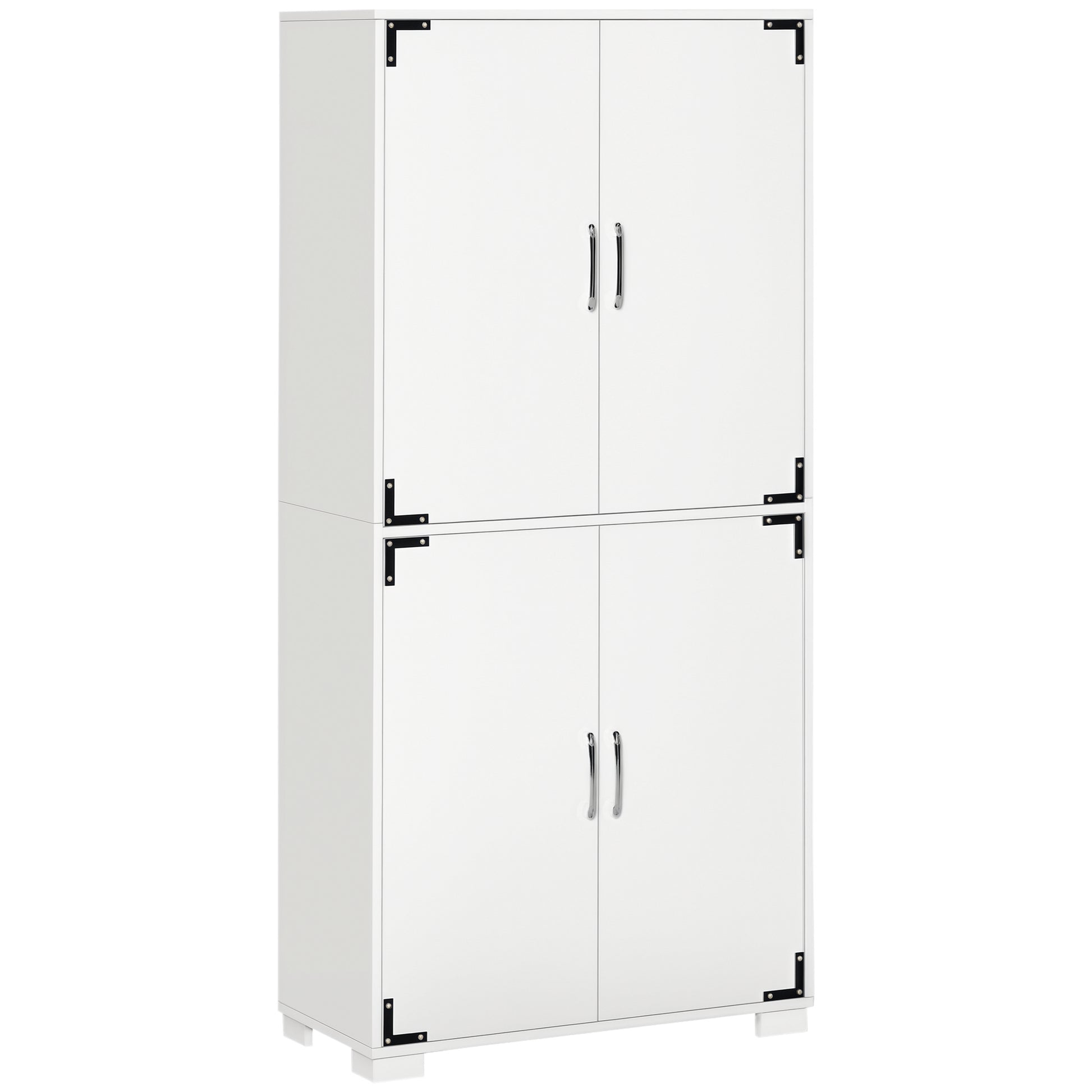 Farmhouse Kitchen Cabinet 4-Door White 63"-DECOROLALA