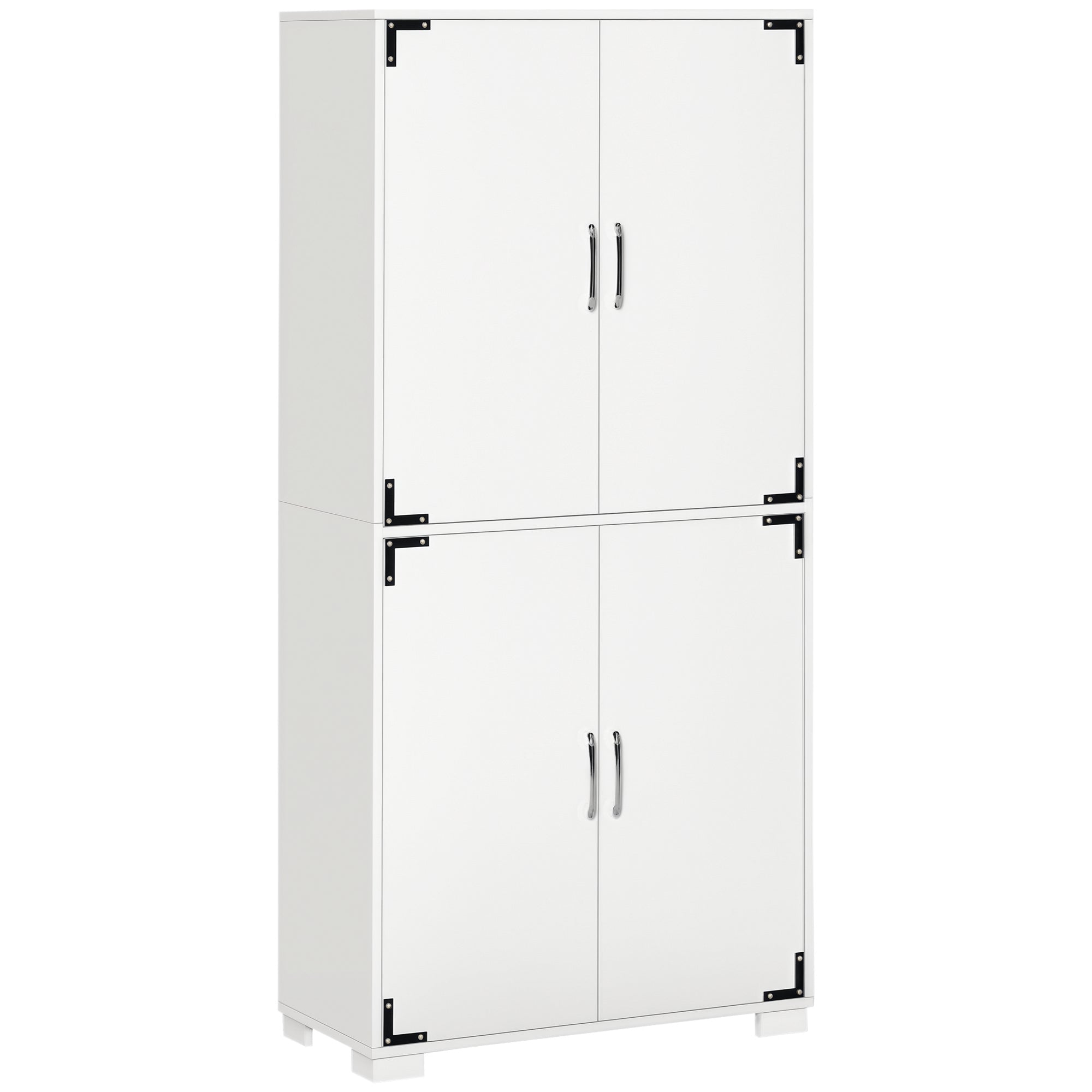 Farmhouse Kitchen Cabinet 4-Door White 63"-DECOROLALA