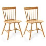 Farmhouse Kitchen Chair Set of 2 with Rubber Wood Frame-Natural-Dining Chairs-DECOROLALA