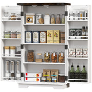 Farmhouse Kitchen Pantry Cabinet - White 41" Barn Door-Home Furnishings > Storage & Organization > Kitchen Pantry Cabinets-DECOROLALA