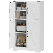 Farmhouse Kitchen Pantry Cabinet - White Barn Door 42.5" H-Home Furnishings > Storage & Organization > Kitchen Pantry Cabinets-DECOROLALA