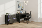Farmhouse Lateral Filing Cabinet - 4 Drawers Black Wood Grain-DECOROLALA