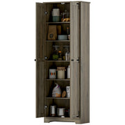 Farmhouse Pantry Cabinet 67" - Distressed Grey-DECOROLALA