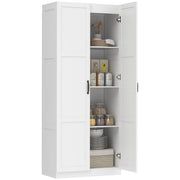 Farmhouse Pantry Cabinet 71" White Soft-Close-Pantry Cabinets-DECOROLALA