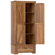 Farmhouse Pantry Cabinet 72" - Brown 4-Tier-DECOROLALA