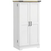 Farmhouse Pantry Storage Cabinet - Cream White with Adjustable Shelves-DECOROLALA