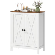 Farmhouse Shoe Cabinet with Barn Doors - White 15 Pair-Home Furnishings > Storage & Organization > Shoe Storage Cabinets & Racks-DECOROLALA