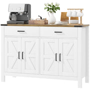 Farmhouse Sideboard Cabinet - White 47.2"W-DECOROLALA