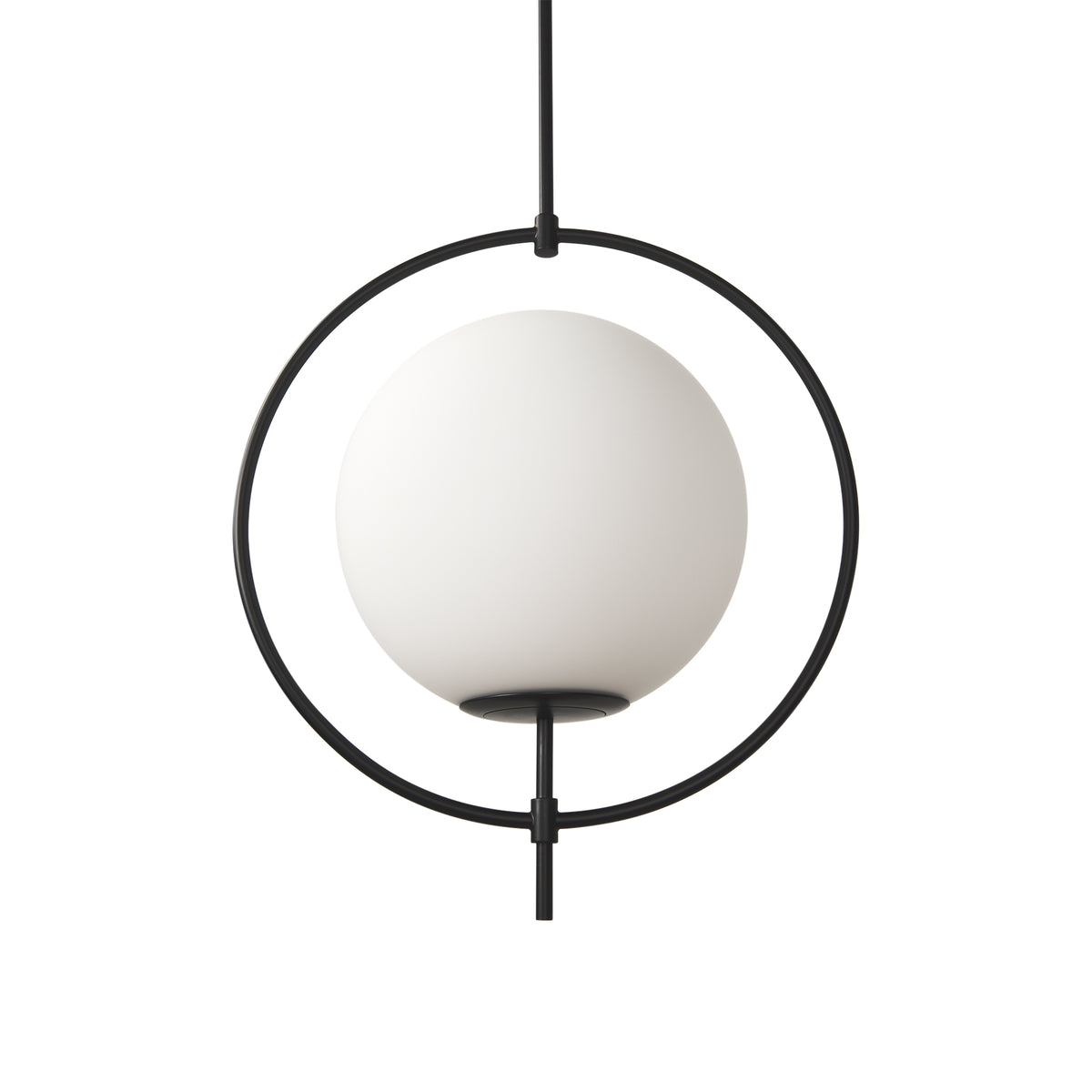 Farrah Frosted Glass Globe Metal Pendant Light-Pendant Lights-DECOROLALA