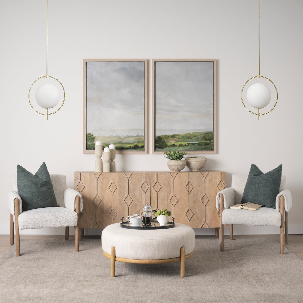 Farrah Frosted Glass Globe Metal Pendant Light-Pendant Lights-DECOROLALA