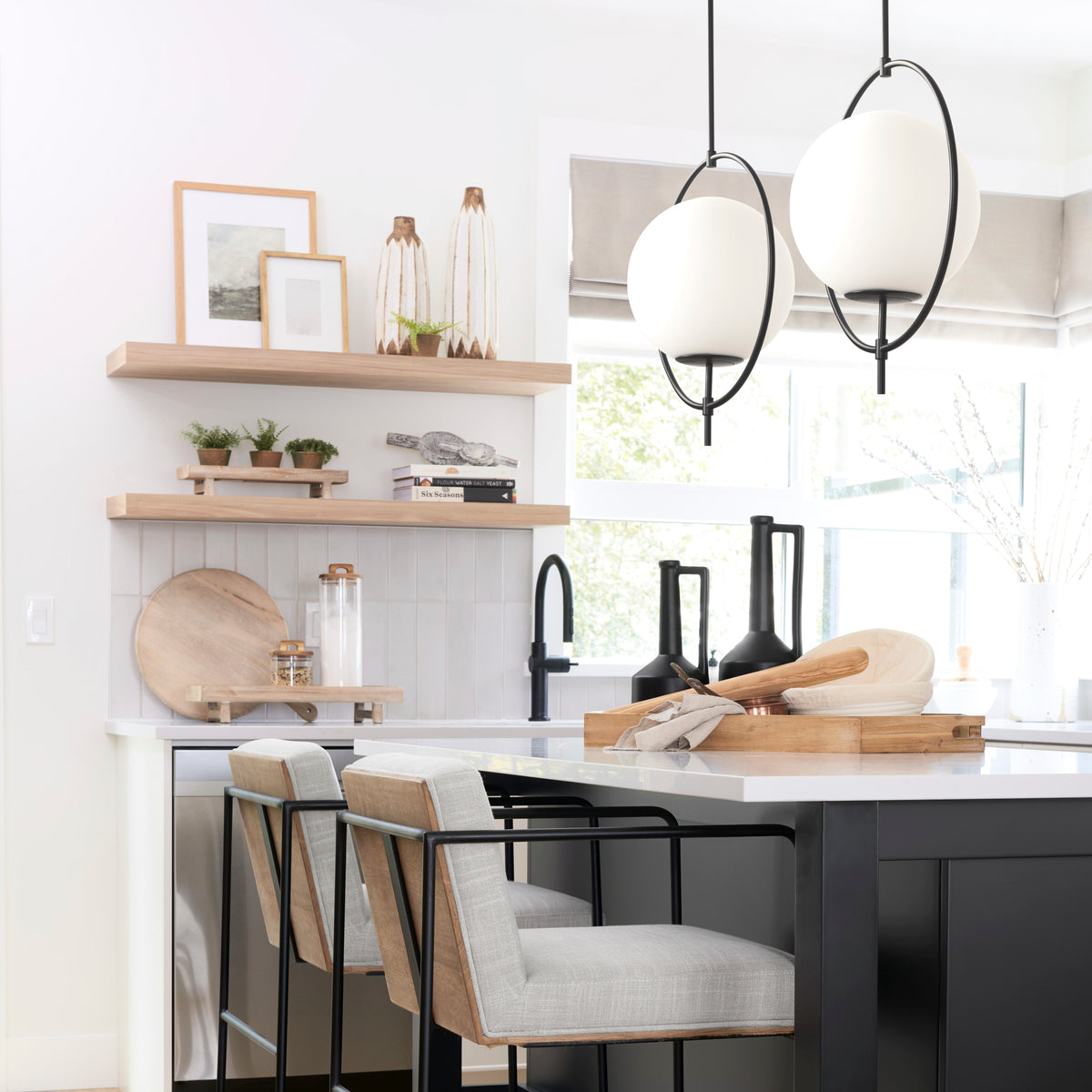 Farrah Frosted Glass Globe w/ Metal Pendant Light-Pendant Lighting-DECOROLALA