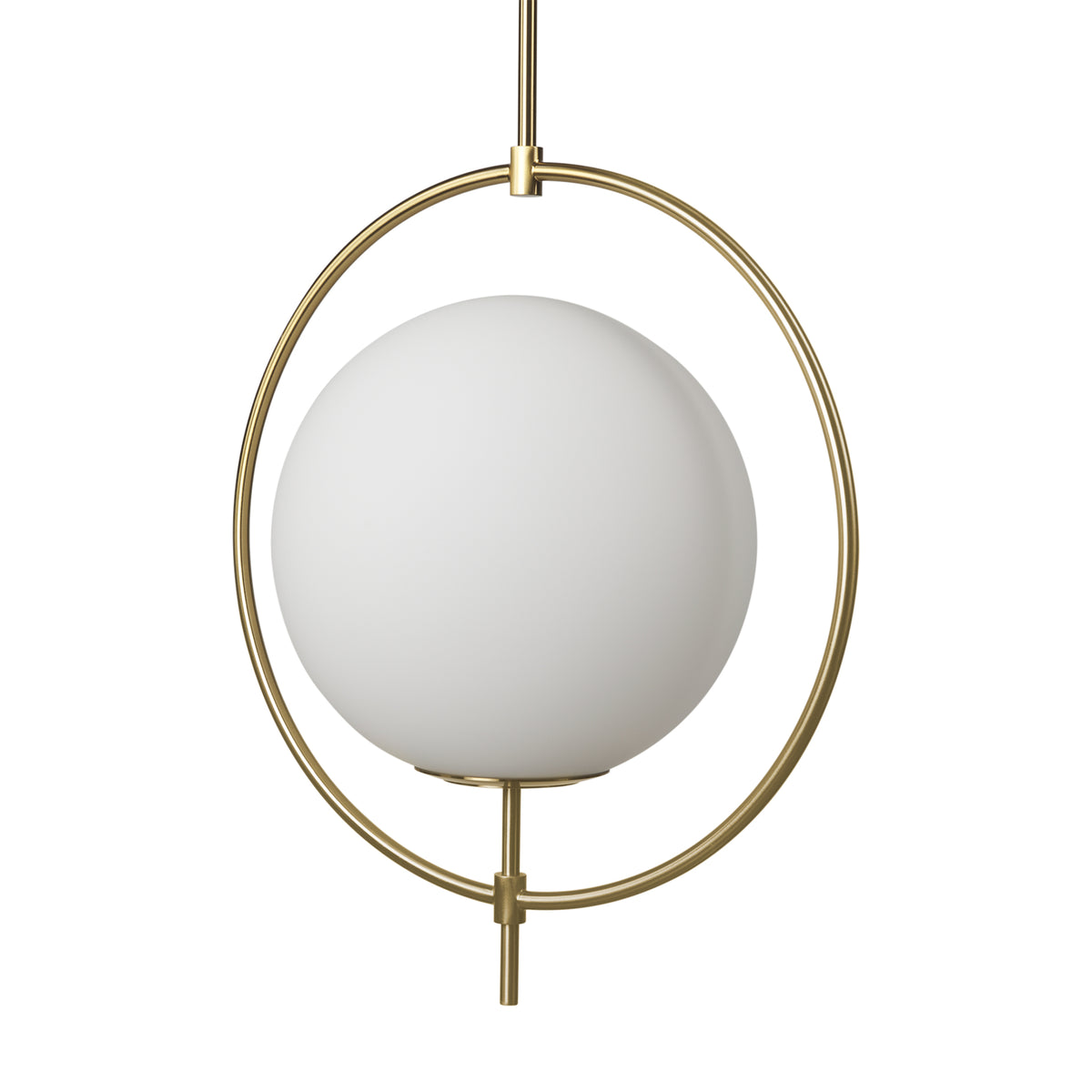 Farrah Frosted Glass Globe w/ Metal Pendant Light-Pendant Lighting-DECOROLALA
