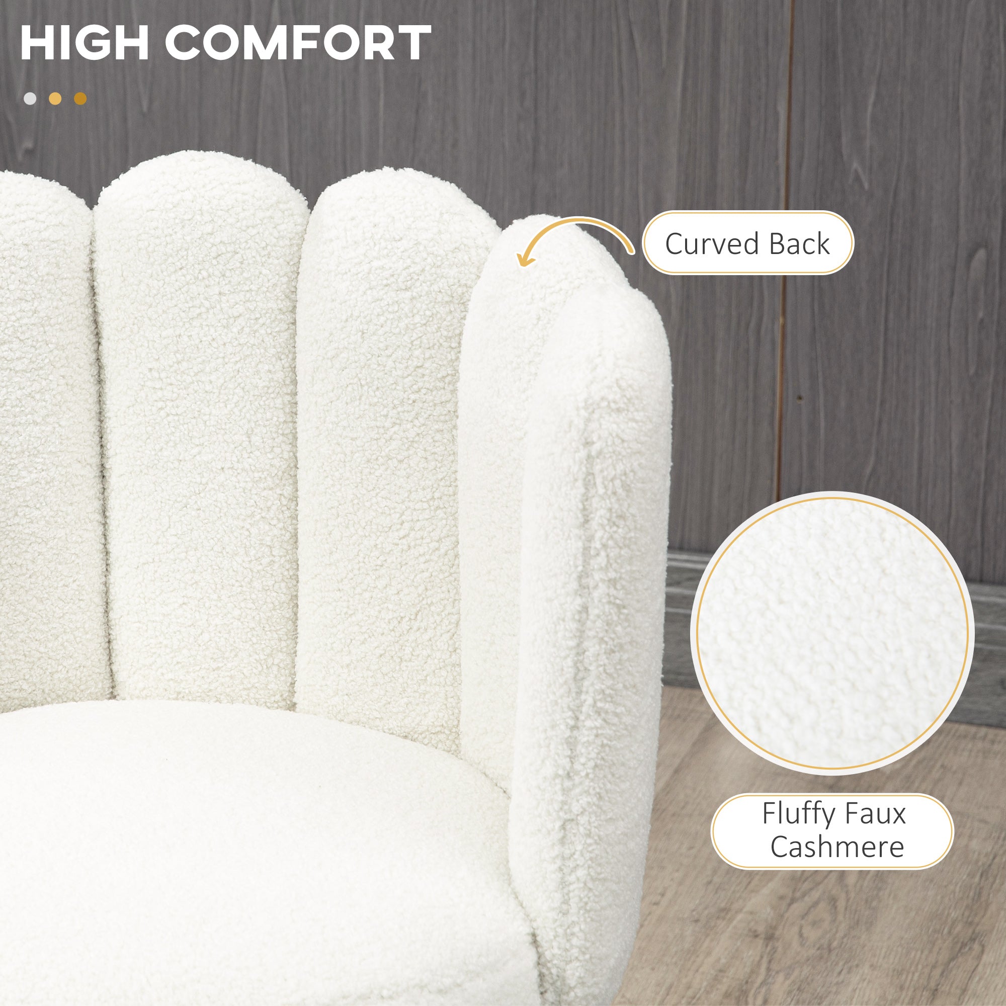 Faux Cashmere Counter Height Bar Stools - Set of 2 Cream-DECOROLALA