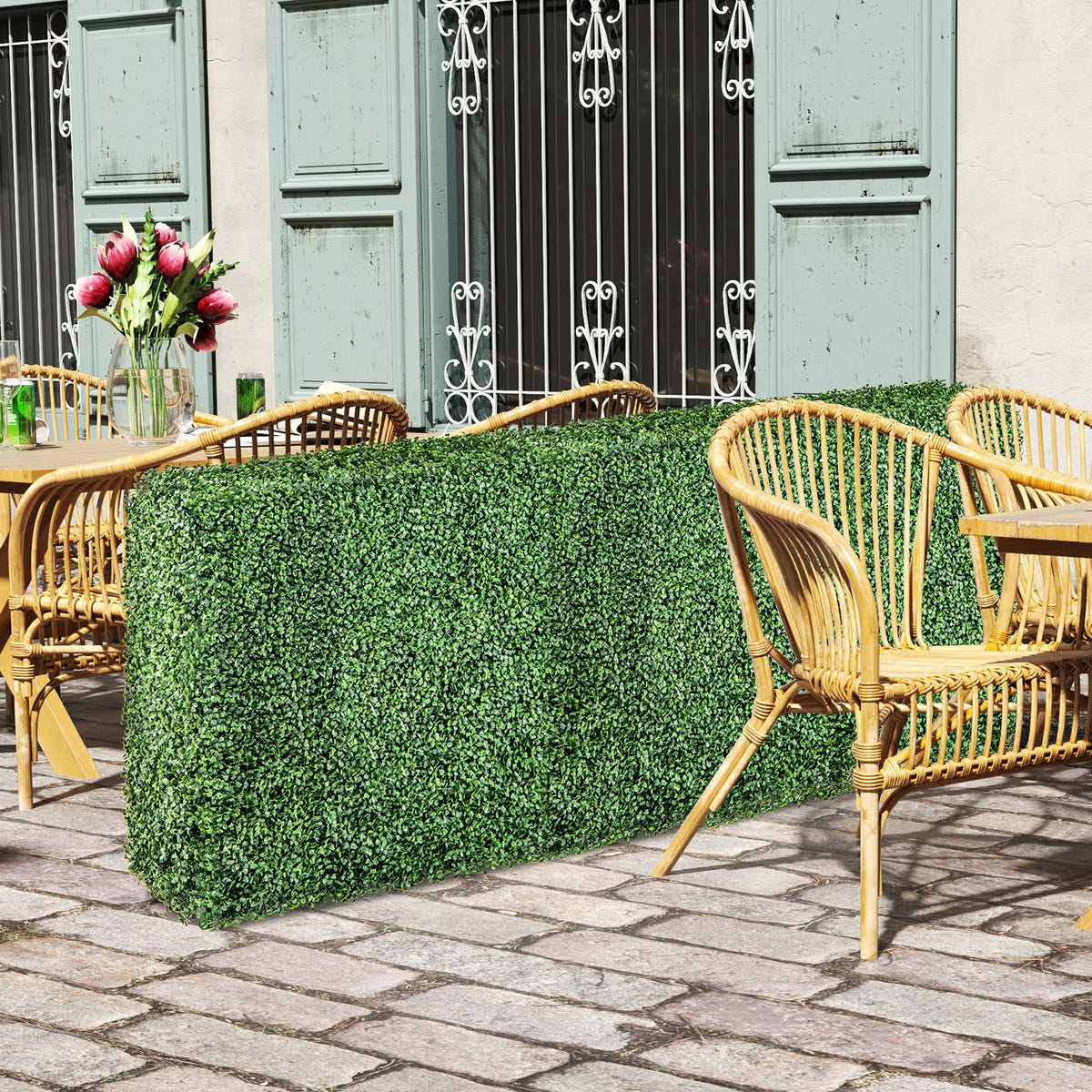 Faux Greenery Room Divider Decorative Privacy Screen Fence Hedge Wall-S-Outdoor Privacy Screens-DECOROLALA