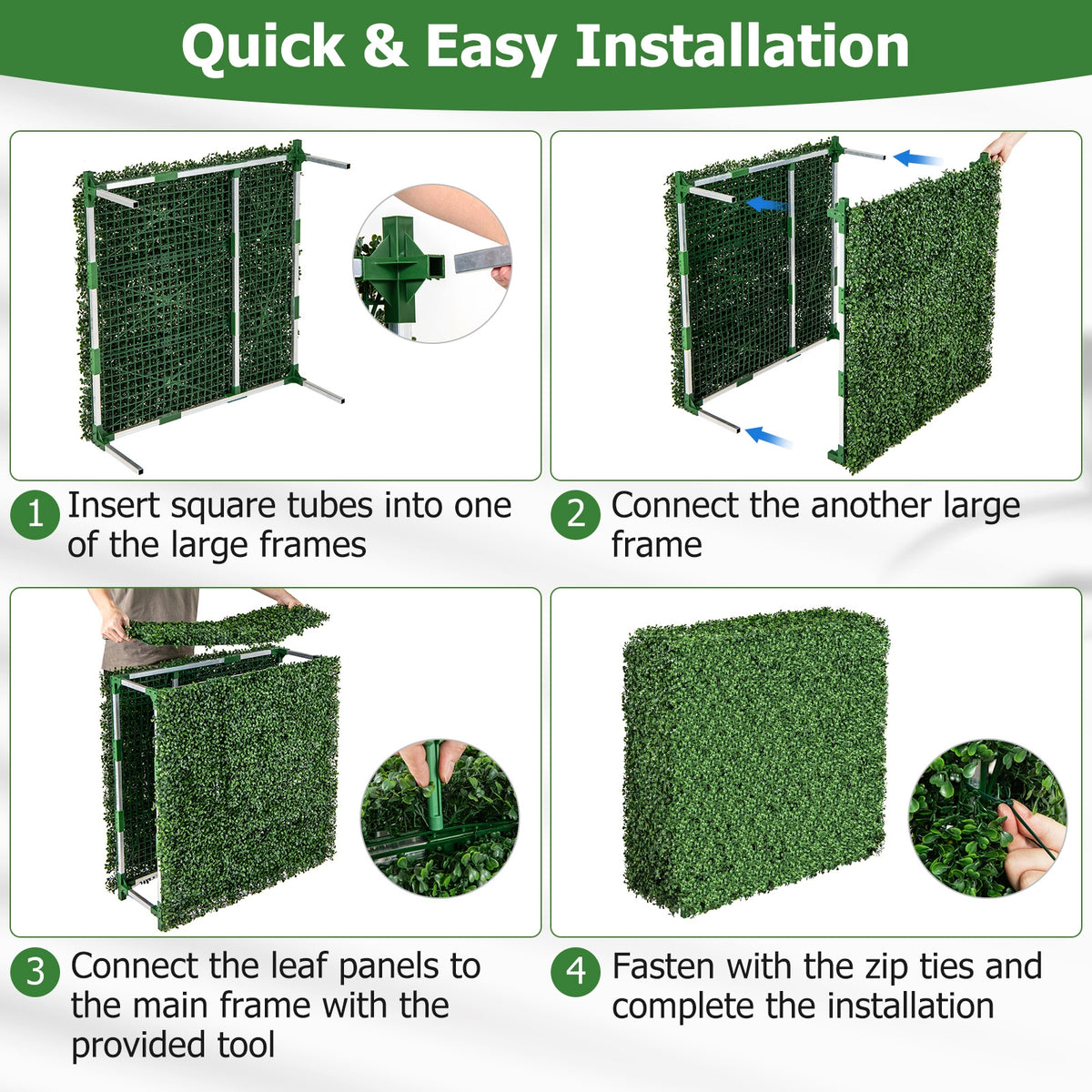 Faux Greenery Room Divider Decorative Privacy Screen Fence Hedge Wall-S-Outdoor Privacy Screens-DECOROLALA