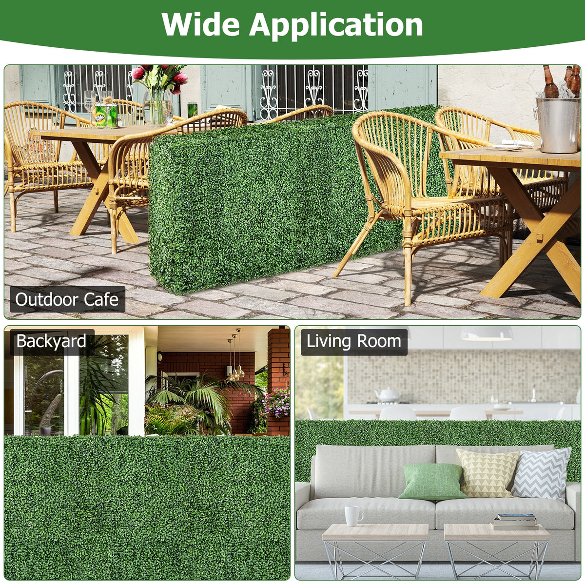Faux Greenery Room Divider Decorative Privacy Screen Fence Hedge Wall-S-Outdoor Privacy Screens-DECOROLALA