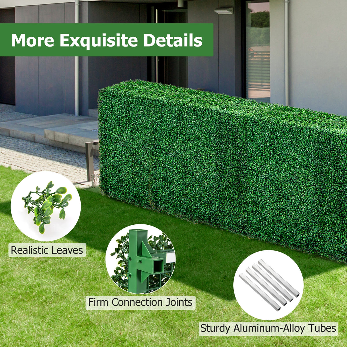 Faux Greenery Room Divider Decorative Privacy Screen Fence Hedge Wall-S-Outdoor Privacy Screens-DECOROLALA