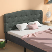 Faux Linen Headboard with Adjustable Heights-Dark Gray-Headboards-DECOROLALA